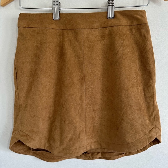 BB Dakota brown faux suede mini skirt size 2 - Picture 5 of 7